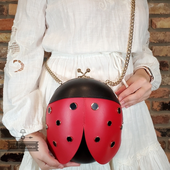 NWT AUTHENTIC Kate Spade ladybug crossbody red BLACK - Picture 1 of 5